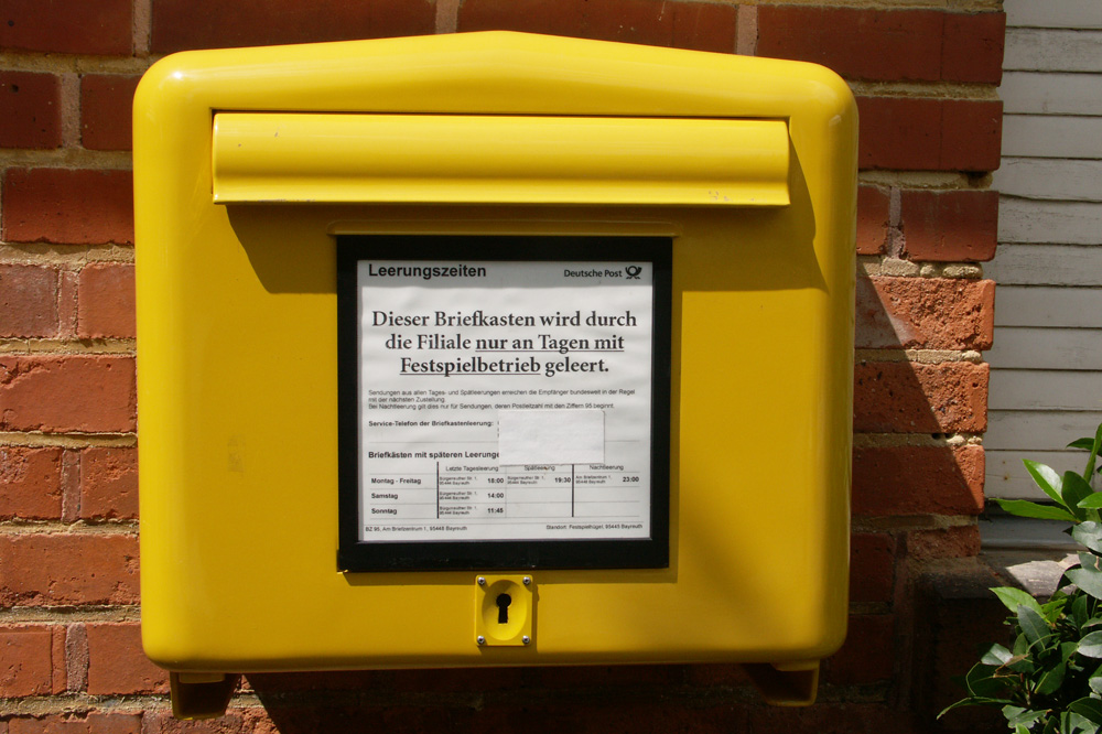 Keine Leerung außerhalb der Festspielzeit. Foto: Karsten Pietsch