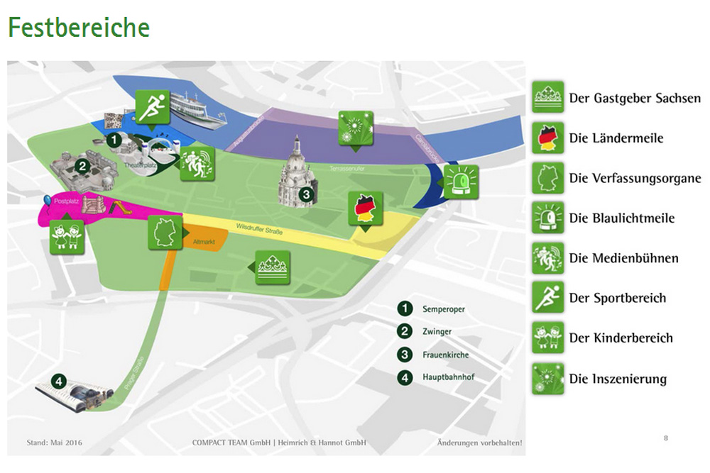 Die geplanten Festbereiche zum Tag der Deutschen Einheit in Dresden. Screenshot: L-IZ