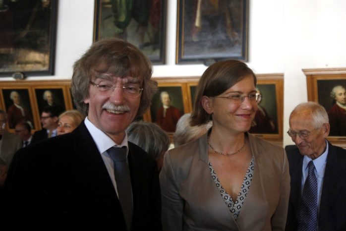 Gotthold Schwarz und Kulturbürgermeisterin Skadi Jennicke. Foto: Alexander Böhm