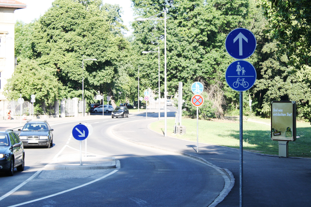 Emil-Fuchs-Straße an der Rosentalgasse. Foto: Ralf Julke