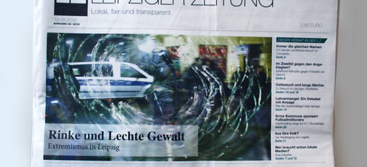 August-Ausgabe der Leipziger Zeitung: Rinke oder Lechte Gewalt. Foto: L-IZ