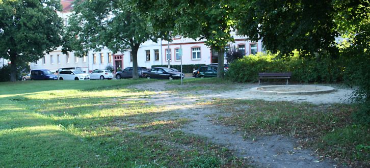 Der Schillerplatz in Wahren im heutigen Zustand. Foto: Ralf Julke