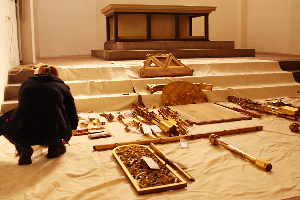 Puzzle-Teile für den Jesus-Altar der Thomaskirche. Foto: Ralf Julke