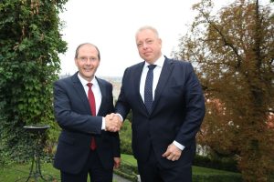 Staatsminister Markus Ulbig mit Innenminister der Tschechischen Republik, Milan Chovanec in Prag. Foto: SMI