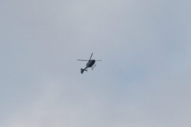 Der Polizeiheli um ca. 18:30 Uhr. Foto: L-IZ.de