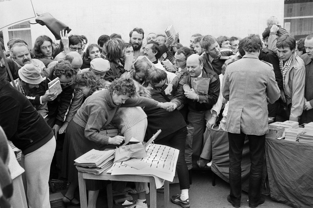Gerhard Hopf - Leipziger Buchmarkt 1986. Foto: Lehmstedt Verlag