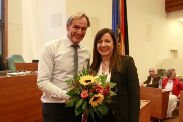 Iris Wolke-Haupt bei ihrer Neubestellung als LWB-Geschäftsführerin. Foto: Alexander Böhm