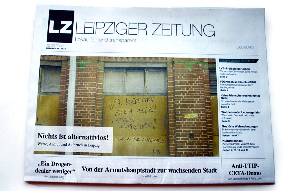 Ausgabe 35 der Leipziger Zeitung: Nichts ist alternativlos! Foto: L-IZ