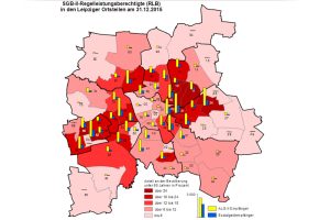 SGB-II-Quoten auf Ortsteilebene. Grafik: Stadt Leipzig, Quartalsbericht II / 2016