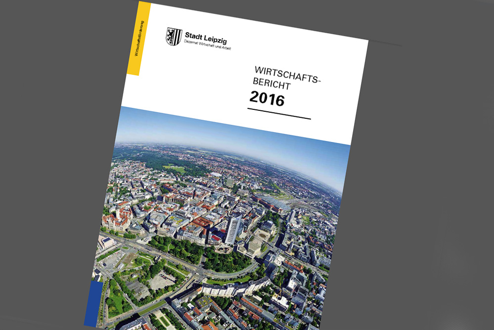 Wirtschaftsbericht 2016. Cover: Stadt Leipzig