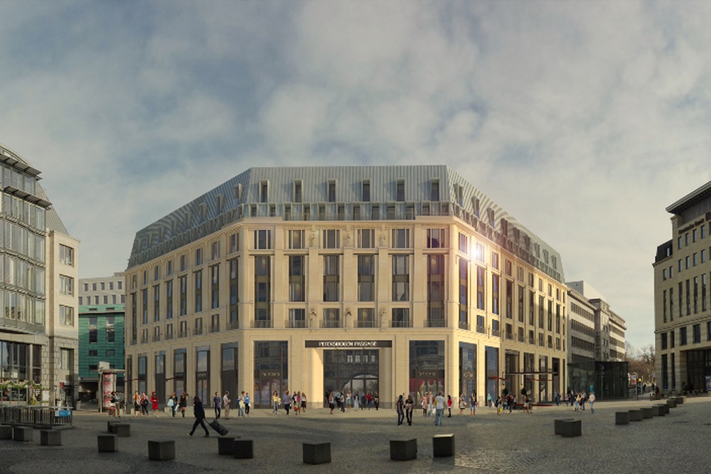 Das künftige Hotelgebäude am Burgplatz. Foto: Petersbogen Burgplatz GmbH