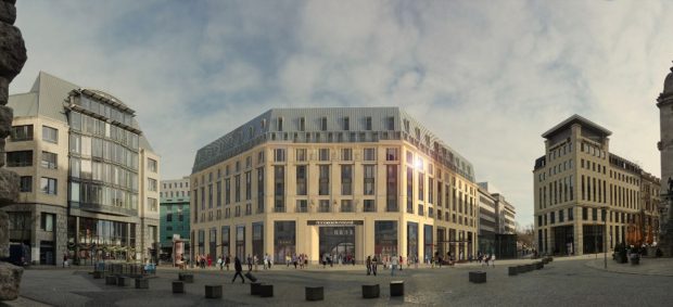 Das künftige Hotelgebäude am Burgplatz. Foto: Petersbogen Burgplatz GmbH