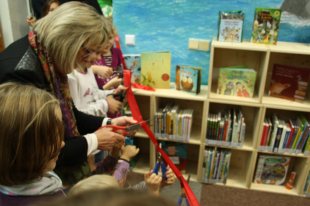 Eröffnung der KinderLeseInsel mit Angelika von Fritsch. Foto: Rald Julke