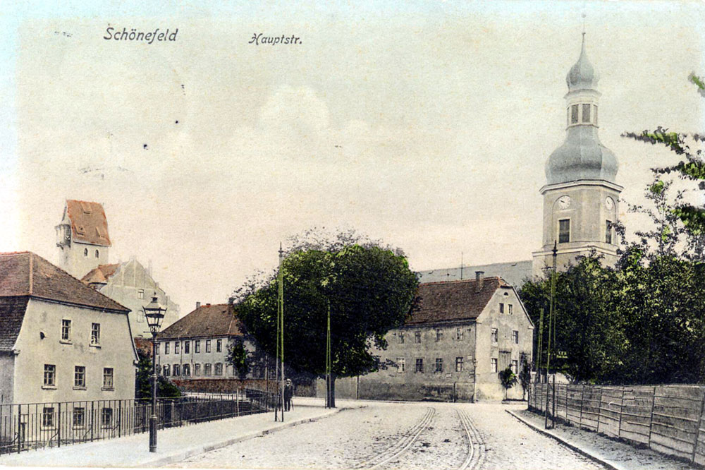 Die Hauptstraße von Schönefeld um 1900 herum. Foto: Stadtarchiv Leipzig