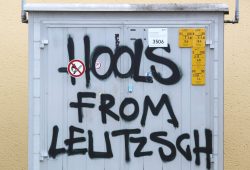 English speaking Hooligans im Umfeld in Leutzsch. Foto: L-IZ.de