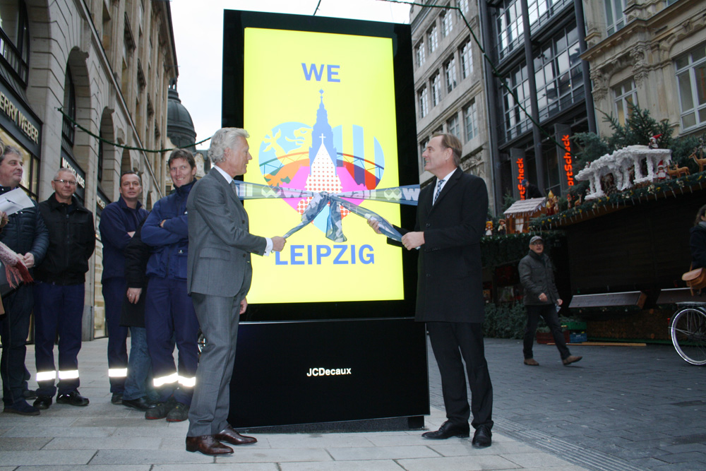 Jean-François Decaux und OBM Burkhard Jung. Foto: Ralf Julke