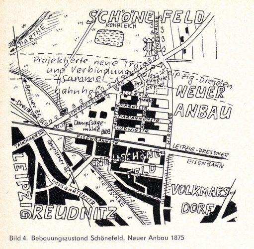 Eine Skizze zu den Ortsteilen im Jahr 1875 von Harald Stein. Skizze: Harald Stein