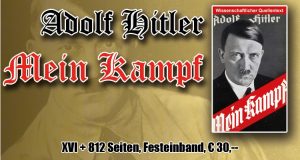 Fester Bestandteil des Verkaufsprogramms: „Mein Kampf“ von Adolf Hitler im Nachdruck ohne Kommentierungen. Screenshot Schelm Verlag 2016