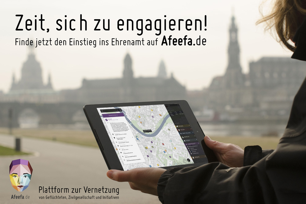 Werbung für Afeefa in Dresden. Foto: Dresden für Alle e.V.
