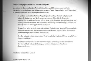 Der Offene Brief des Flüchtlingsrats Leipzig e.V. Repro: L-IZ