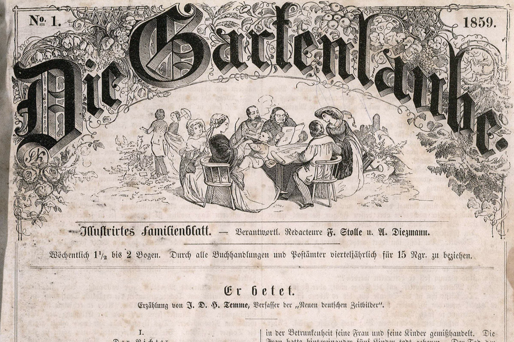 Die Gartenlaube. Titel von 1859. Foto: Stadtarchiv Leipzig