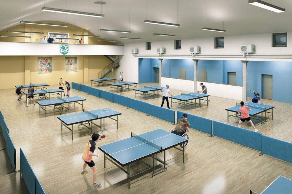 Hallenansicht der Sporthalle Dieskaustraße. Quelle: Leutzscher Füchse e.V.