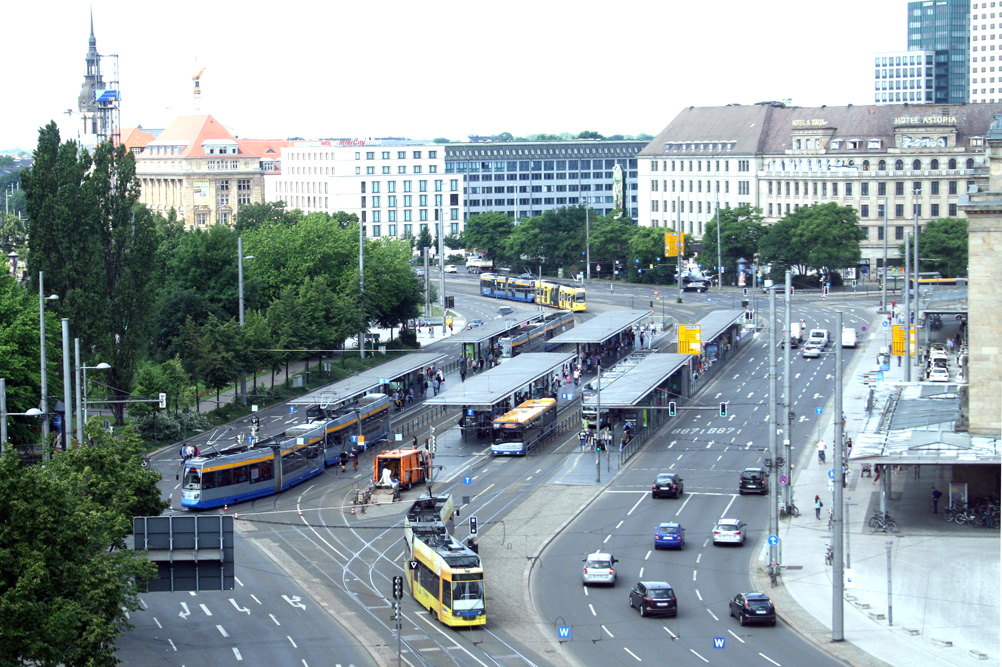 Das Straßenbahn-Nadelöhr Hauptbahnhof. Foto: Ralf Julke