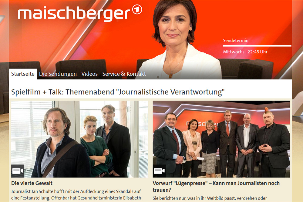 Der Maischbeger-Talk mit dem Frame Lügenpresse. Screenshot: L-IZ