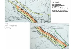Der Vorschlag des ADFC zur Wegführung im Tunnel. Grafik: ADFC Leipzig