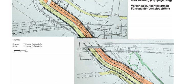 Der Vorschlag des ADFC zur Wegführung im Tunnel. Grafik: ADFC Leipzig