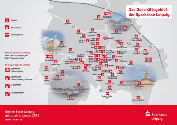 Das geplante Filialnetz ab 2018. Grafik: Sparkasse Leipzig