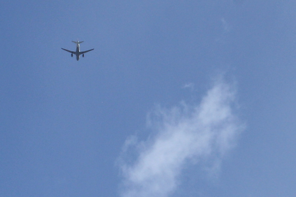Flieger überm Leipziger Stadtgebiet. Foto: Ralf Julke