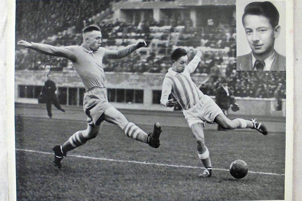 Historische Spielszene aus dem Pokalfinale des VfB Leipzig gegen Schalke 04 im Berliner Olympiastadion. Quelle: privat