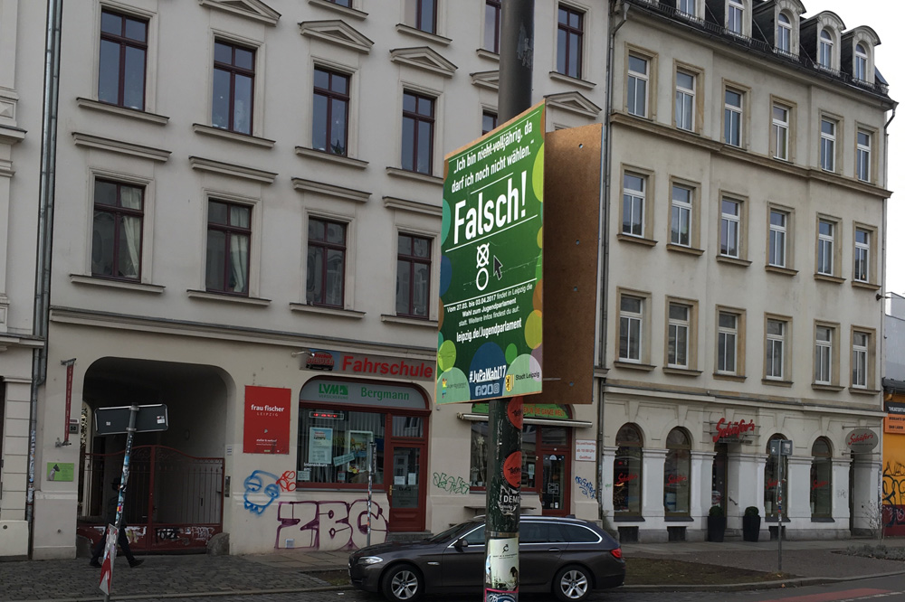 Aufruf zur Wahl des Jugendparlaments. Foto: Jugendparlament Leipzig
