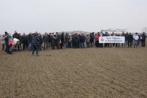 Protest am 9. Februar auf dem Acker bei Rückmarsdorf. Foto: BI Rückmarsdorf