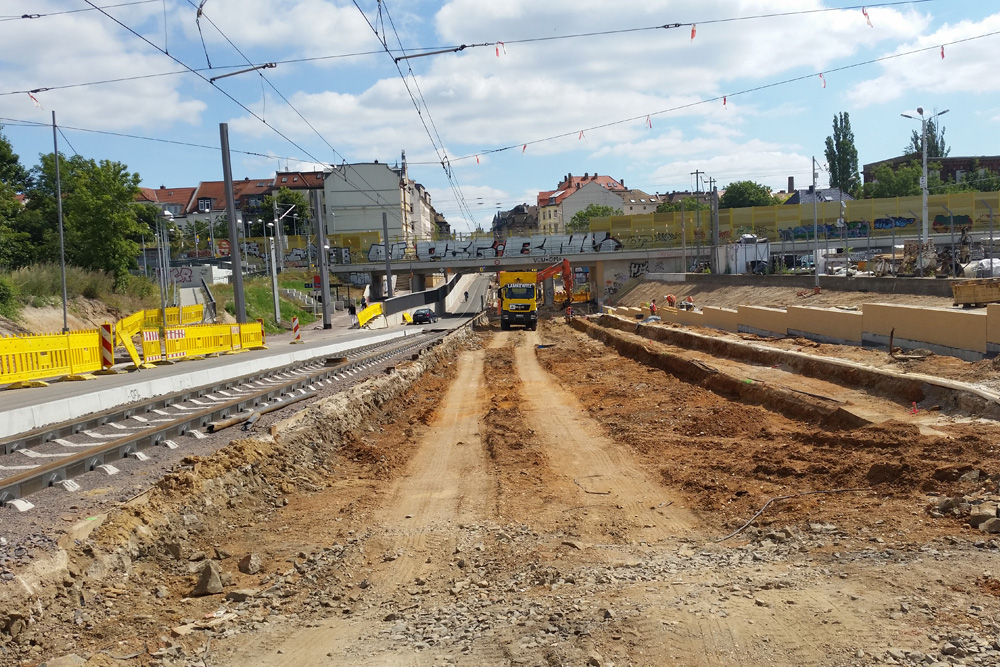 Straßenneubau in der Lützner Straße. Archivfoto: Marko Hofmann