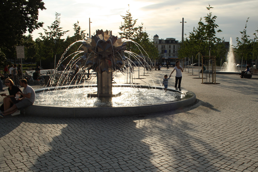 Brunnen auf dem Richard-Wagner-Platz. Foto: Ralf Julke