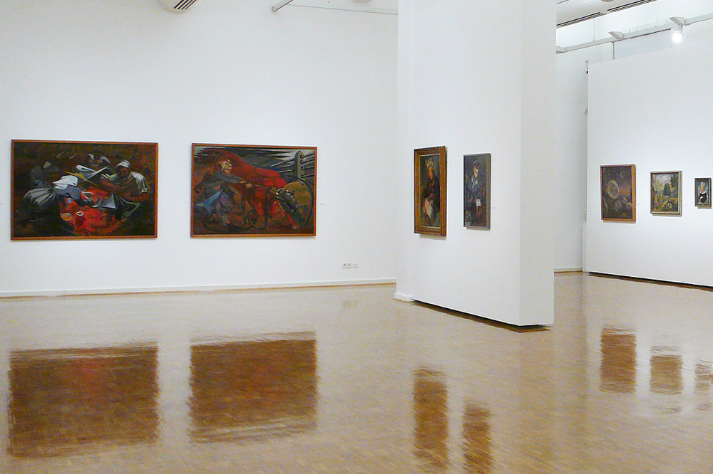 Blick in die Ausstellung „Elisabeth Voigt. Im Strudel der Zeit“. Foto: Sparkasse Leipzig