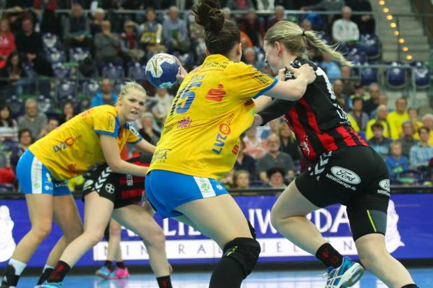 Die Gäste wurden von der Leipziger Abwehr individuell betreut. Foto: Jan Kaefer