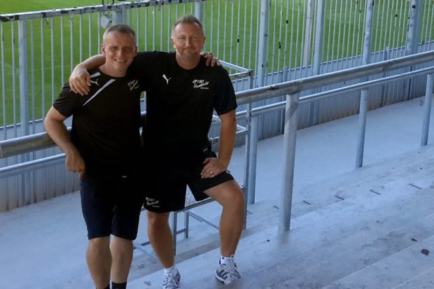 André Schmidt und Mental Coach Ochwat beim SV Sandhausen. Foto: Privat