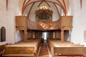 Scheibe-Orgel in der Kirche Zschortau. Foto: Daniel Senf