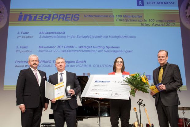 Preisträger Intec-Preis Kategorie „Unternehmen bis 100 Mitarbeiter“: SPRING Technologies GmbH. Foto: Leipziger Messe GmbH/Uwe Frauendorf