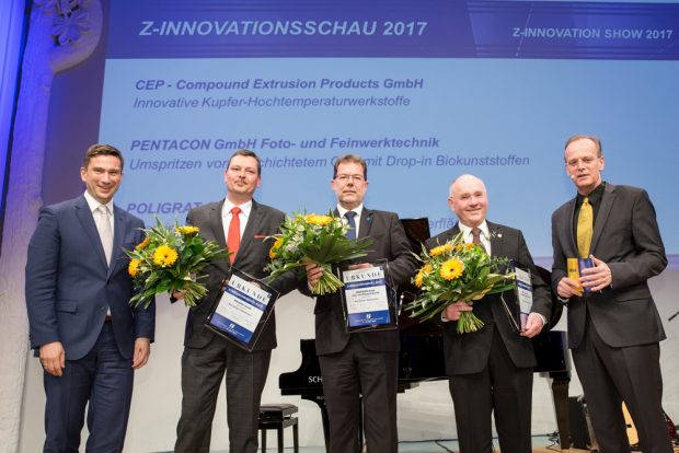 Auszeichnung Z-Innovationsschau: CEP Compound Extrusion Products GmbH, PENTACON GmbH und POLIGRAT GmbH. Foto: Leipziger Messe GmbH/Uwe Frauendorf