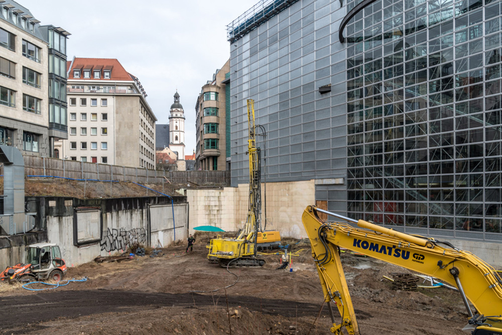Es tut sich was im „Burgplatzloch“. Foto: Stadt Leipzig