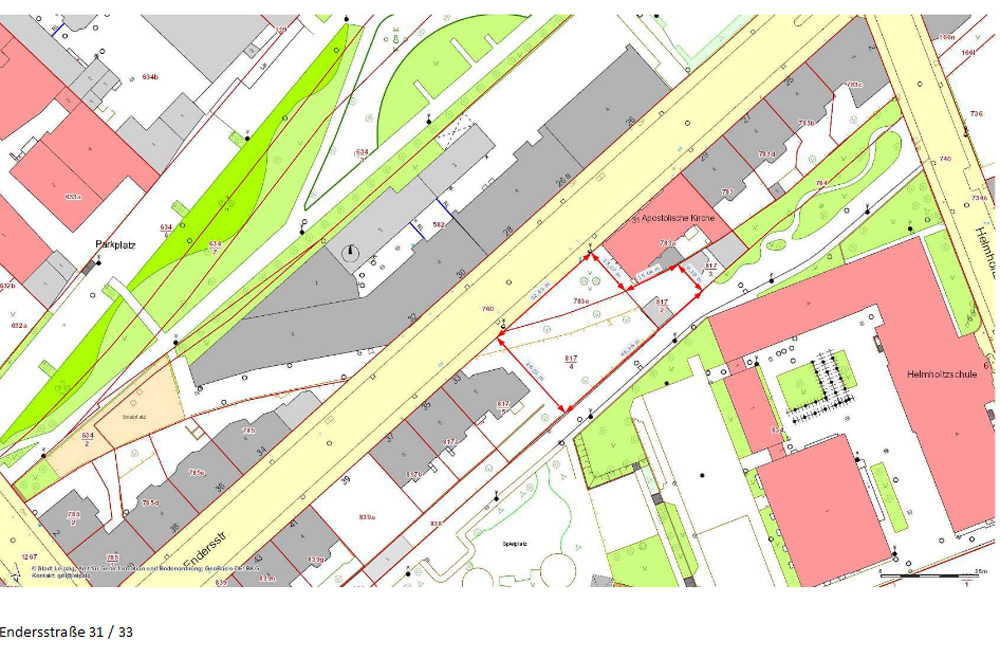 Lageplan für das Angebot in der Endersstraße. Karte: LWB