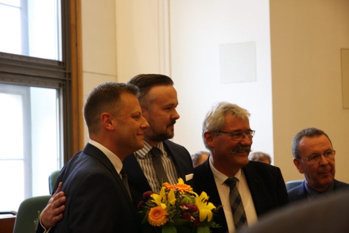 Torsten Bonew und Frank Tornau nach der Wahl. Foto: L-IZ.de