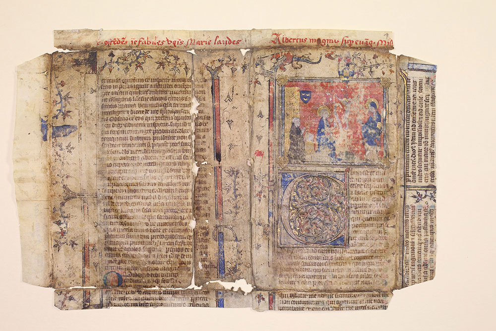 Fragm. lat. 412, Ps. Albertus Magnus: Mariale, Fragment verwendet als Einbandbezug