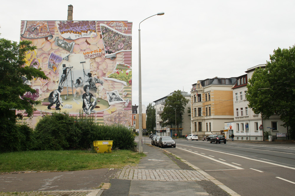 2014 entstandenes Graffiti an der Georg-Schumann-Straße. Foto: Ralf Julke