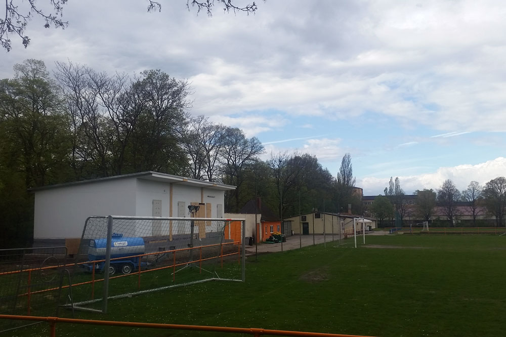 Das von Inter genutzte Häuschen auf dem Sportplatz-Gelände. Foto: Marko Hofmann
