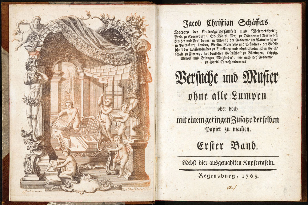 Der natürliche Papiermacher, Regensburg 1765. Foto: Deutsche Nationalbibliothek